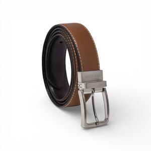 Steve Madden Leather Reversible Men's Belt Sz L(38/40) Light Brown/Black